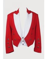 prince charlie Red And White shade scottish jacket