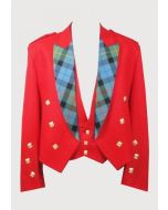 prince charlie Red scottish jacket with vest coat