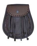 Scottish Brown Leather Sporran with Chain & Belt